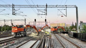 Vaihteidenvaihtourakka Suomen vilkkaimmin liikennöidyllä rataosuudella Helsingissä